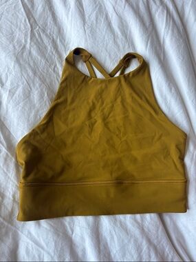 Lululemon Women’s High-Neck Sports Bralette in Mustard
